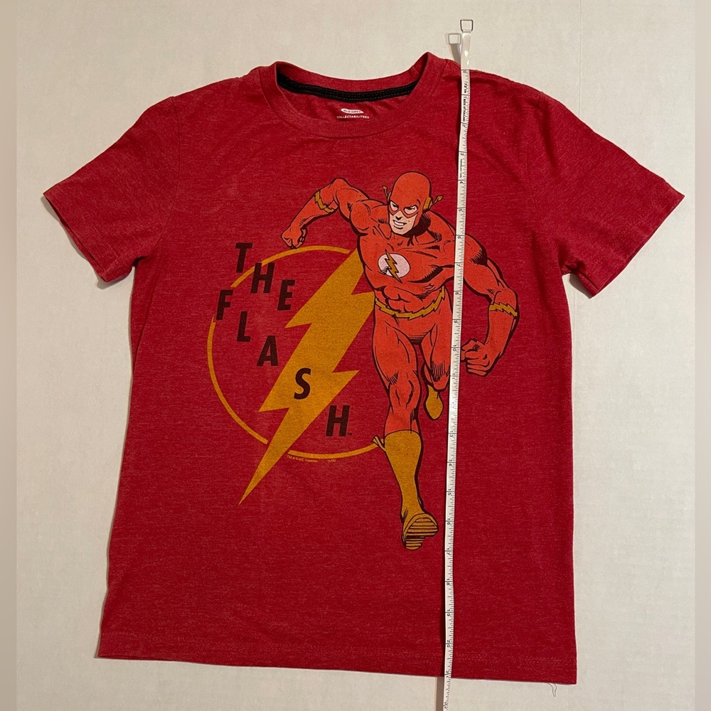 Excellent DC Comics Flash T-shirt Distressed Red Youth Medium - Picture 6 of 10